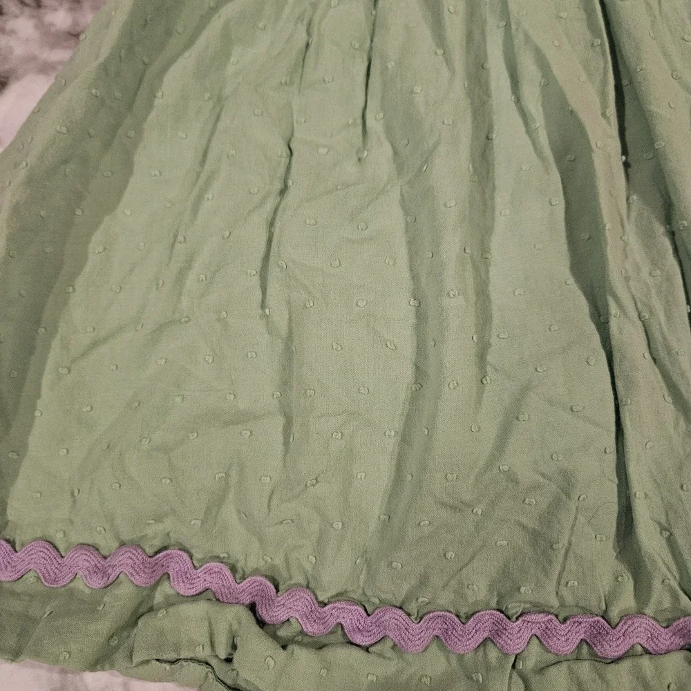 Matilda Jane Over‎ The Rainbow Dress Size 4 Girls Green Pastel Plaid Ruffle